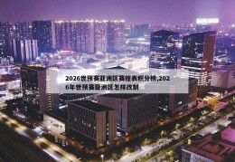 2026世预赛亚洲区赛程表积分榜,2026年世预赛亚洲区怎样改制